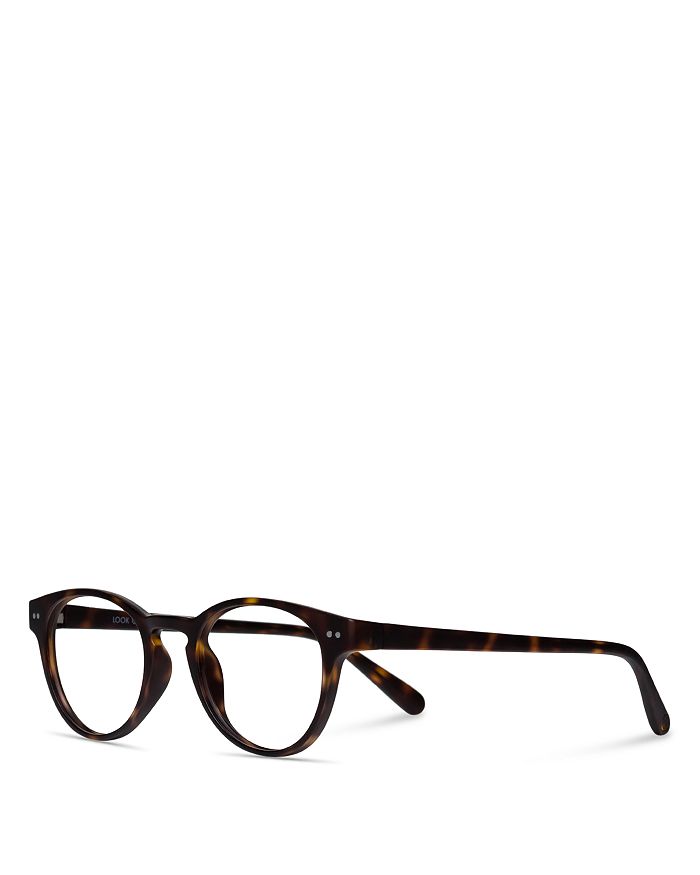Shop Look Optic Abbey Round Blue Light Glasses, 47mm In Tortoise