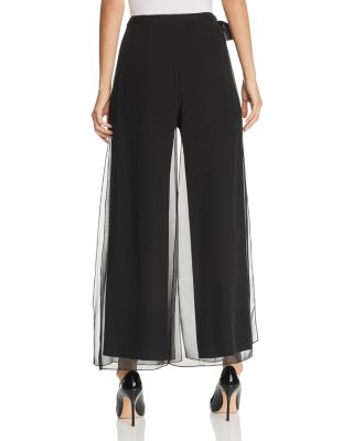 Elie Tahari Eva Chiffon Overlay Straight Pants | Bloomingdale's Elie Tahari Eva Chiffon Overlay Straight Pants | Bloomingdale's