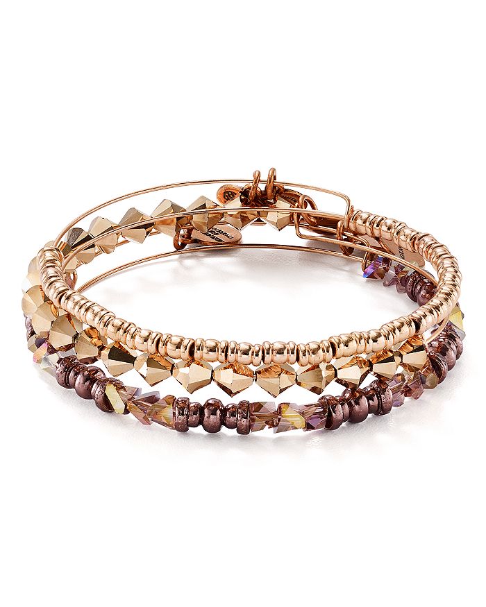Alex And Ani Holiday Beaded Expandable Bracelets, Set Of 3 - 100% Exclusive In Rose Gold