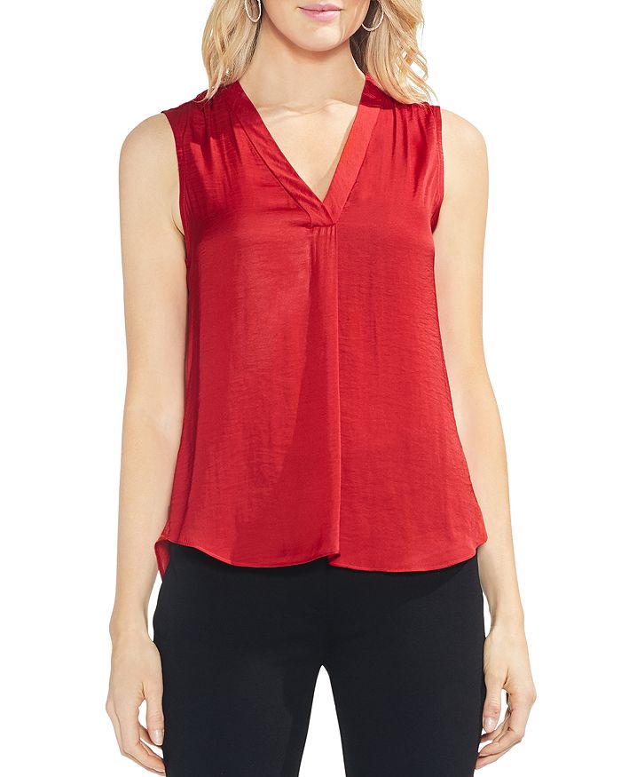 VINCE CAMUTO Shirred High/Low Tank | Bloomingdale's