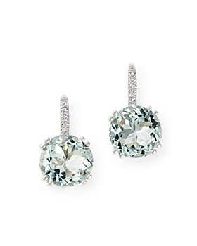 Bloomingdale's - Aquamarine & Diamond Drop Earrings in 14K White Gold - 100% Exclusive