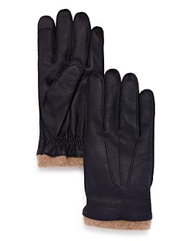 The Men's Store at Bloomingdale's - Knit-Cuff Leather Tech Gloves - 100% Exclusive