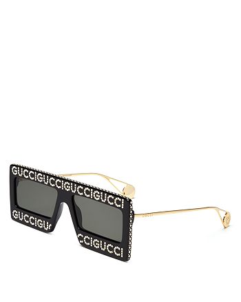 Denken bestellen maagd Gucci Women's Swarovski Crystal Embellished Oversized Rectangular Sunglasses  58mm | Bloomingdale's