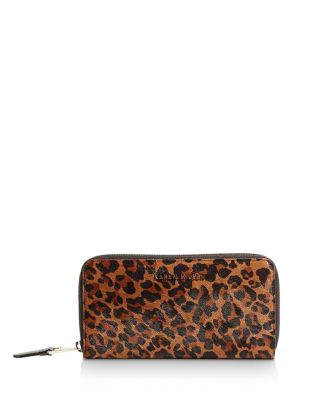 Karen Millen Medium Leather Zip around Wallet In Leopard Print ModeSens