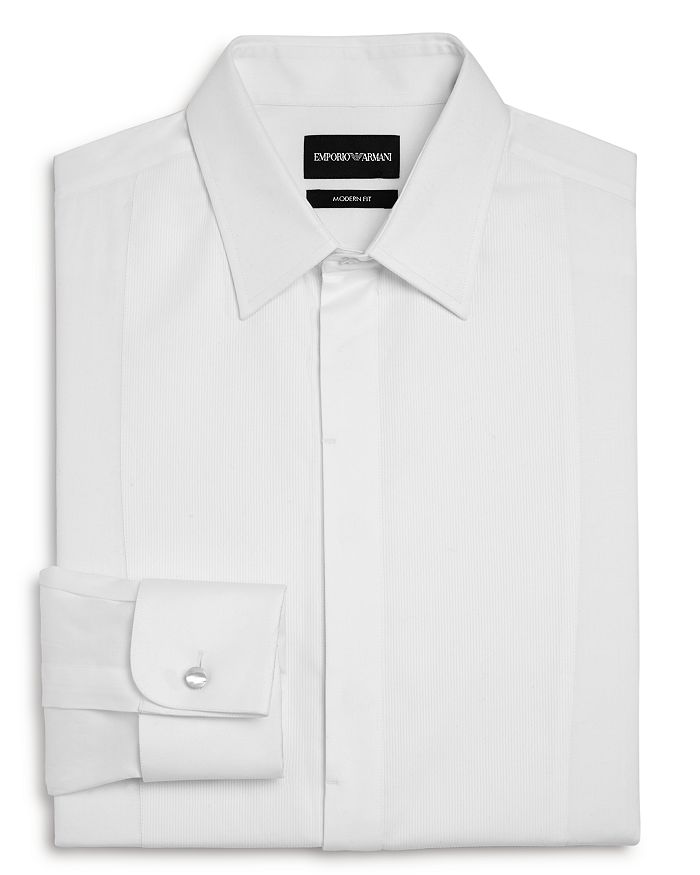 Shop Emporio Armani Bib-front Slim Fit Tuxedo Shirt In White