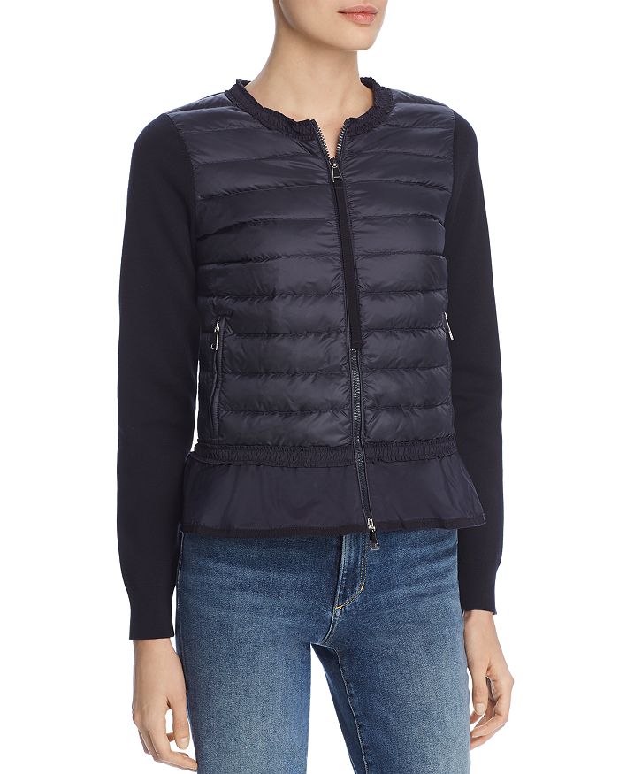 Moncler Tricot Mixed Media Sweater Jacket Bloomingdale's