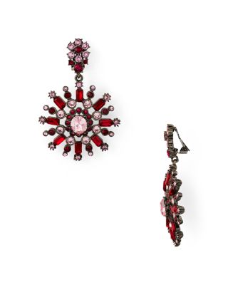 Oscar de la Renta - Crystal Flower Clip-On Earrings