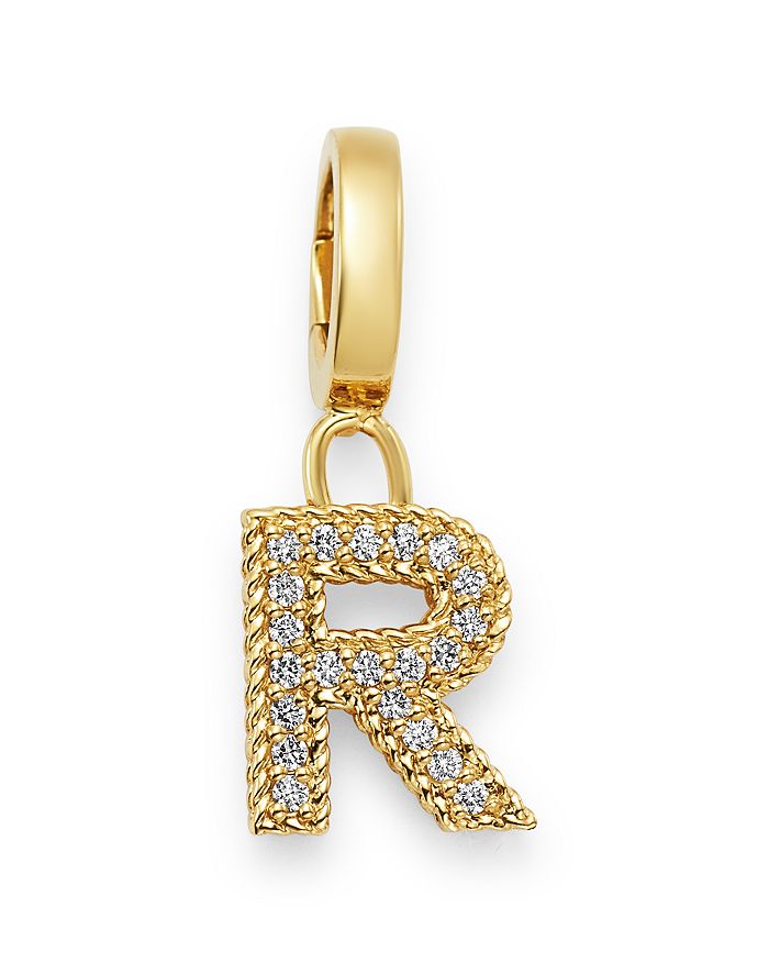 Roberto Coin 18k Yellow Gold Diamond Initial Charm In R/gold