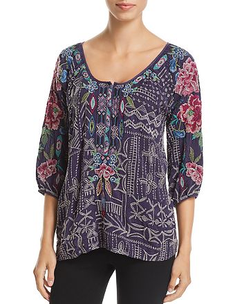Johnny Was Trista Embroidered Top | Bloomingdale's