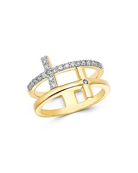Bloomingdale's - Diamond Double Cross Ring in 14K Yellow Gold, 0.30 ct. t.w. - 100% Exclusive