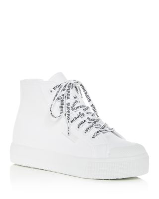 high top white platform sneakers