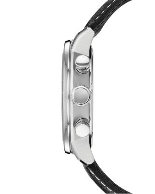 Men's Leather Strap Watch, 44mm