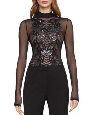 sheer embellished bodysuit