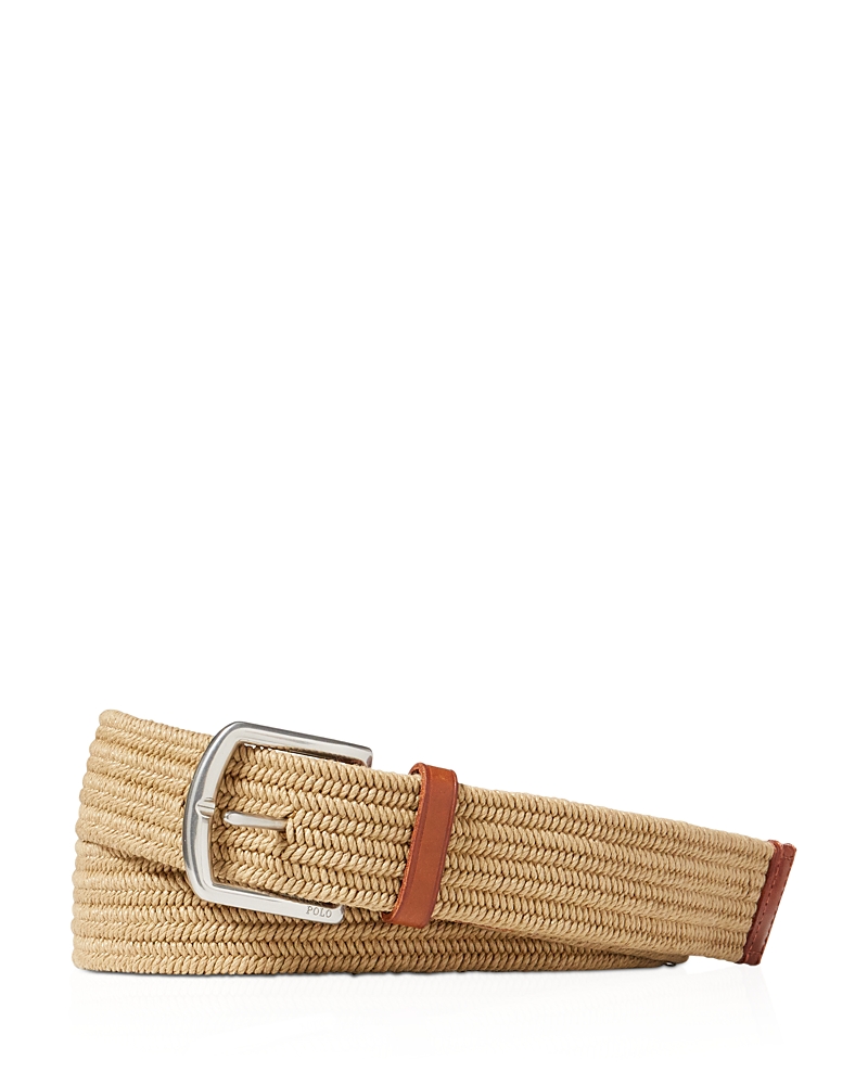 Ralph Lauren Leather Trimmed Braided Belt