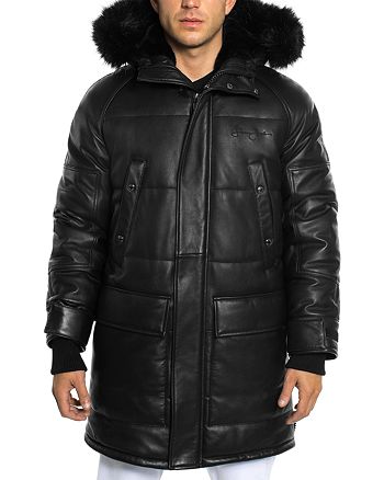 Sean John Faux Fur Trimmed Leather Snorkel Jacket Bloomingdale S