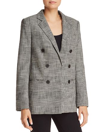 Rebecca Taylor Double-Breasted Plaid Blazer | Bloomingdale's