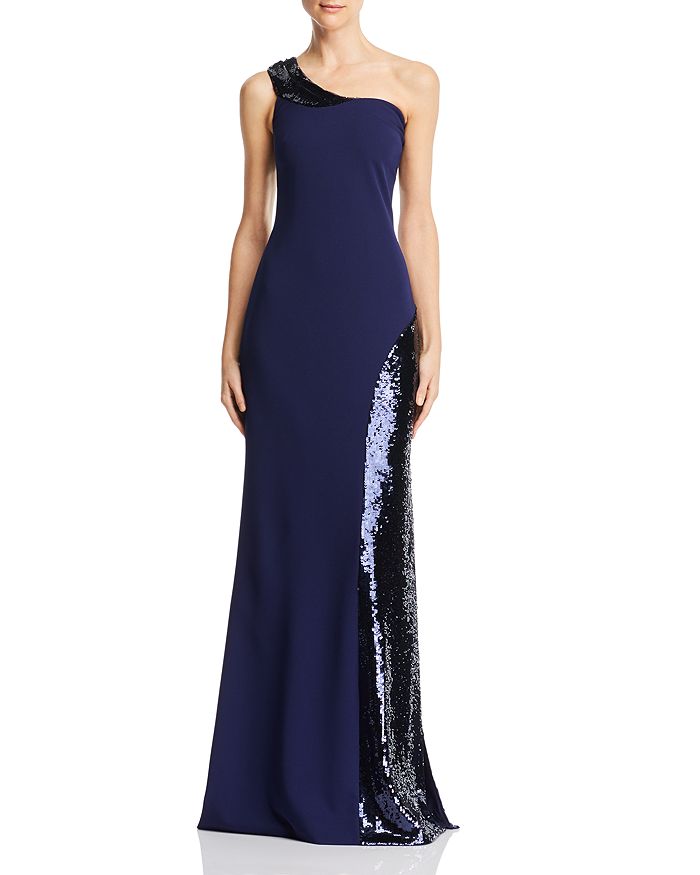 Aidan Mattox One-Shoulder Sequined Gown | Bloomingdale's