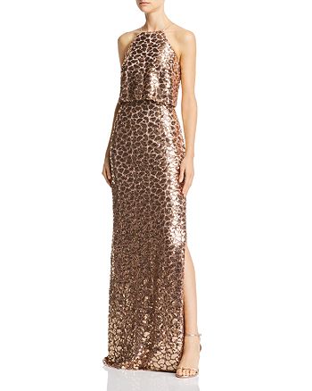 Aidan Mattox - Sequined Lace Gown