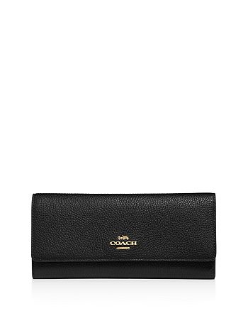 COACH Pebbled Leather Trifold Wallet | Bloomingdale's