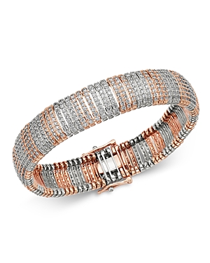 Bloomingdale's Pave Diamond Bracelet In 14k White & Rose Gold - 100% Exclusive In White/pink