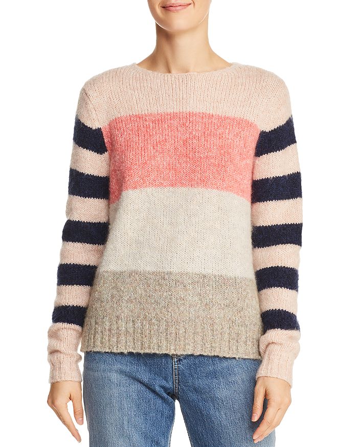 Rebecca Taylor Striped Color-Block Sweater | Bloomingdale's