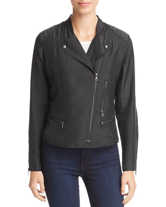 Go By Go Silk Moto Jacket In Washed Black