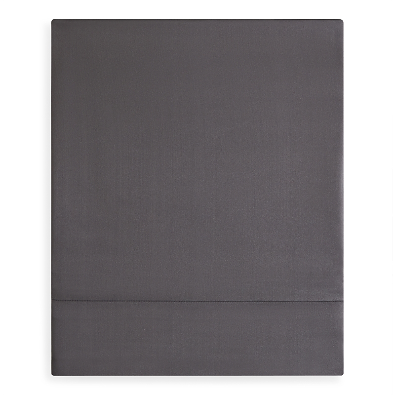 Gingerlily Silk Solid Fitted Sheet, King In Charcoal