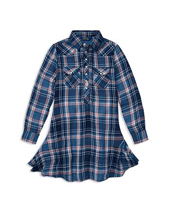 Ralph Lauren Girls' Plaid Western Shirt Dress - Big Kid | Bloomingdale's