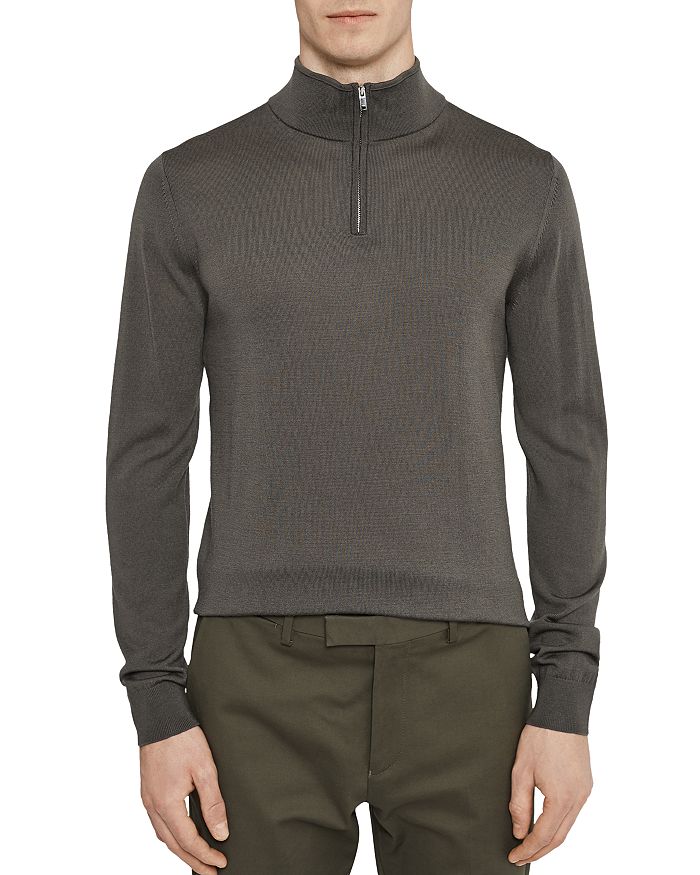 REISS Blackhall Merino Wool Half-Zip Sweater | Bloomingdale's