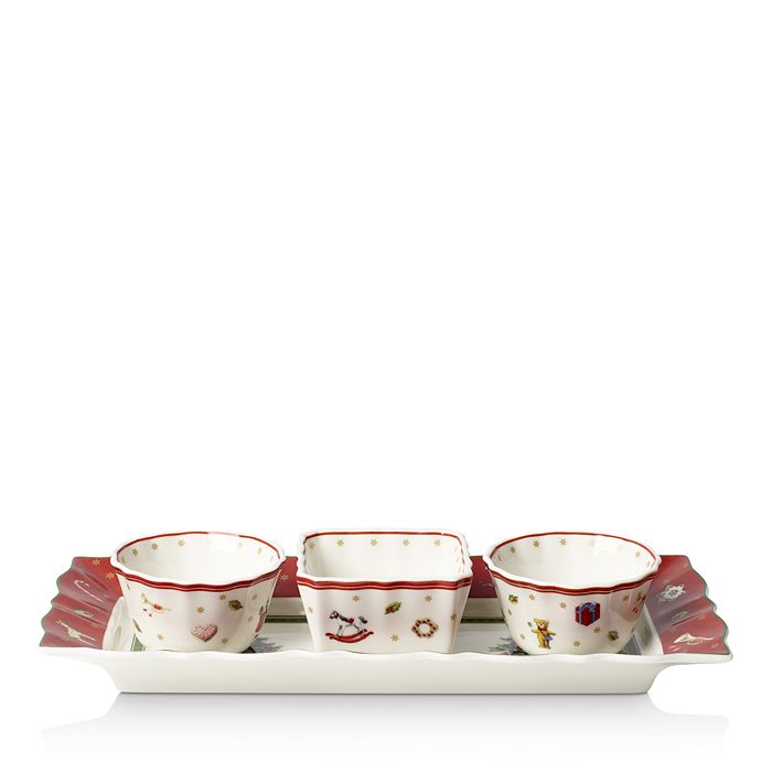 Villeroy & Boch Toy's Delight Dip Bowls With Tray, Set Of 4 In White