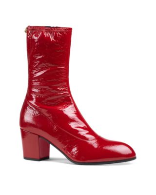 Gucci Mens Patent Leather Boots GUCCI Horsebit-embellished patent-leather ankle boots | NET  main image 3