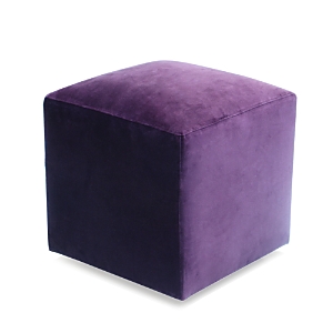 Bloomingdale's Artisan Collection Jax Velvet Cube Ottoman In Vance Aubergine