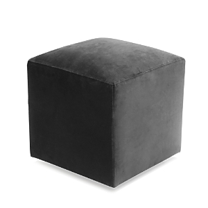 Bloomingdale's Artisan Collection Jax Velvet Cube Ottoman In Vance Charcoal