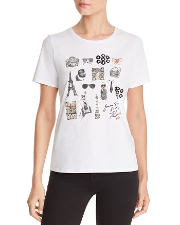 Karl Lagerfeld Paris Anniversary Sketch Graphic Tee Bloomingdale S