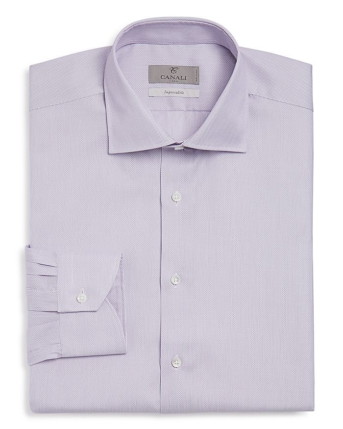 Canali Micro-Textured Solid Regular Fit Dress Shirt | Bloomingdale's