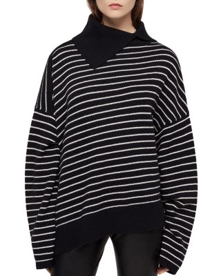 all saints striped sweatshirt