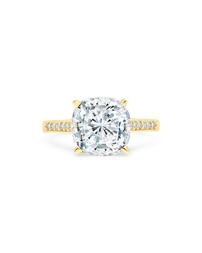 Crislu Cushion Cut Ring in 18K Gold Plated Sterling Silver 18K