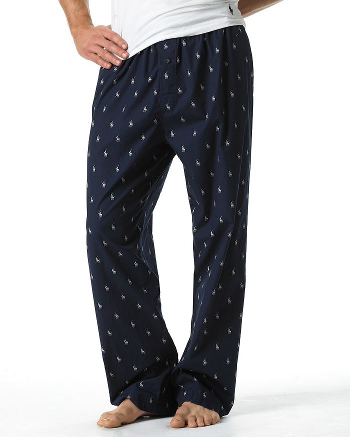 Shop Polo Ralph Lauren Allover Pony Print Pajama Pants In Navy