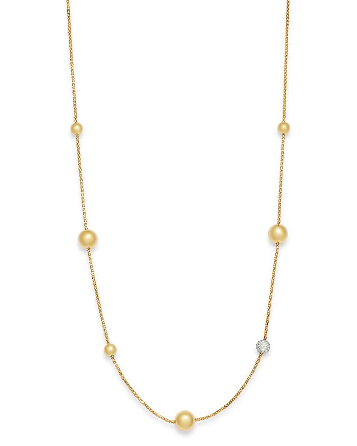 Bloomingdale's Diamond Bead Strand Necklace In 14k Yellow Gold, 1.1 Ct. T.w. - 100% Exclusive In White/gold