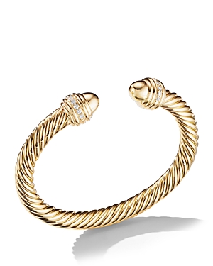 Photos - Bracelet David Yurman Cable  in 18K Yellow Gold with Gold Dome & Diamonds B 