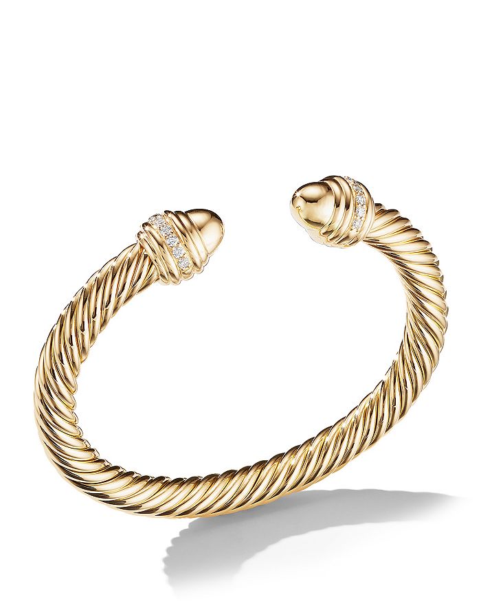 David Yurman Cable Bracelet in 18K Yellow Gold with Gold Dome ...