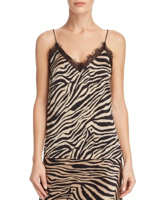 Anine Bing - Alicia Silk Zebra-Print Cami