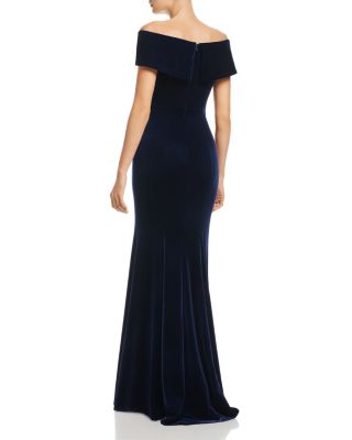 aqua burgundy velvet dress Off-the-Shoulder Fluted Gown - Exclusive moment details and fun