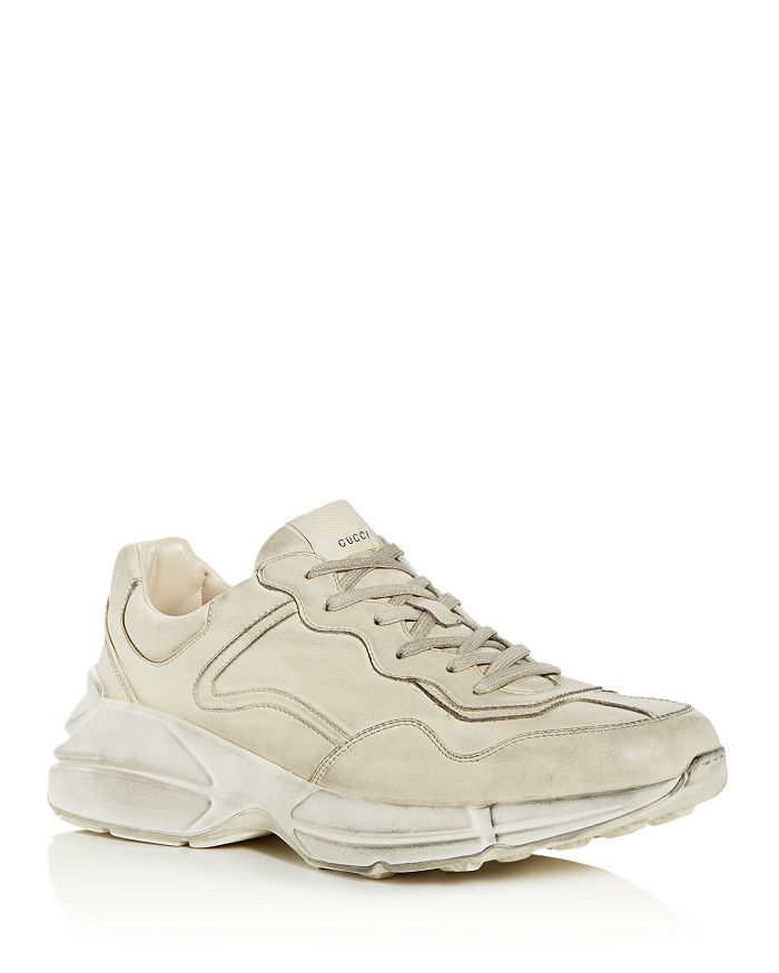 Gucci Men's Rhyton Distressed Leather Sneakers | Bloomingdale's