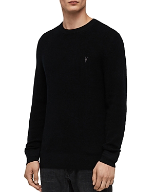 Shop Allsaints Ivar Merino Wool Crewneck Sweater In Black