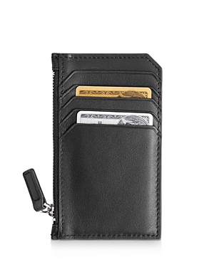 Royce New York Leather Zipper Credit Card Case In Black