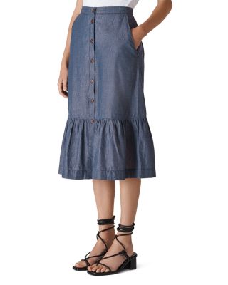 whistles denim midi skirt