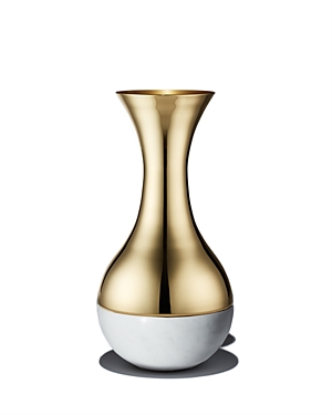 Anna New York Dual Vase In White Marble Gold