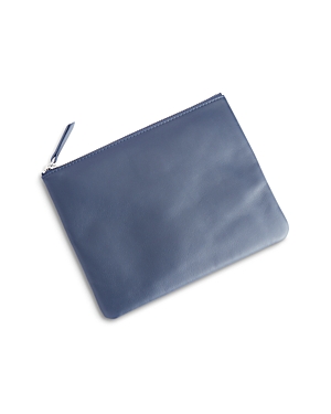 Royce New York Personalized Leather Travel Pouch In Blue