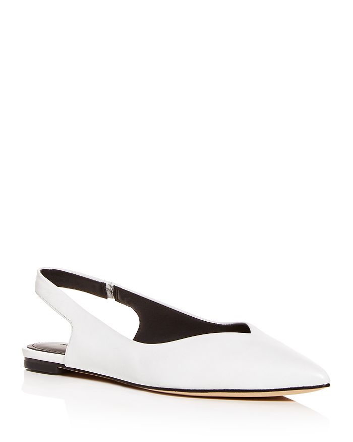 Sigerson Morrison Women's Sunshine Slingback Pointed-toe Flats In White Leather